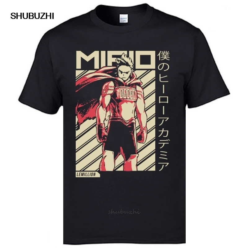 Mirio Togata Lemillion My Hero Academia Anime Tshirt Boku Slim Fit Crewneck Tshirts Print Short Sleeve 100% Cotton Men's T Shirt
