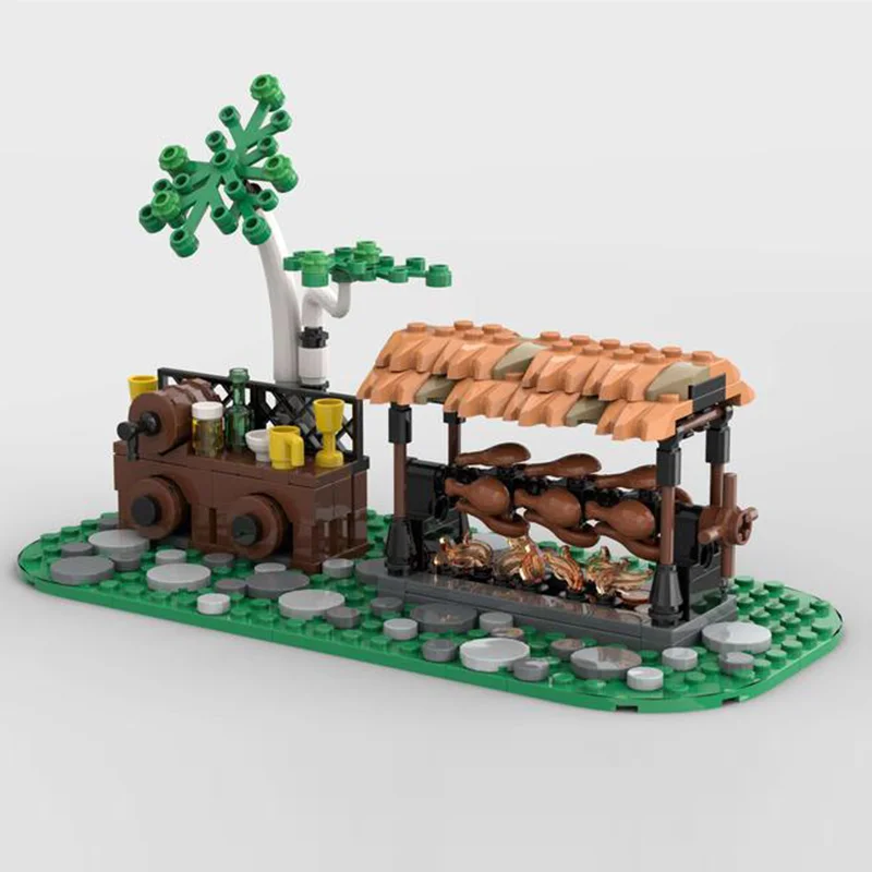 Конструктор MOC креативный эксперт средневековая модель Лев рыцари палатка