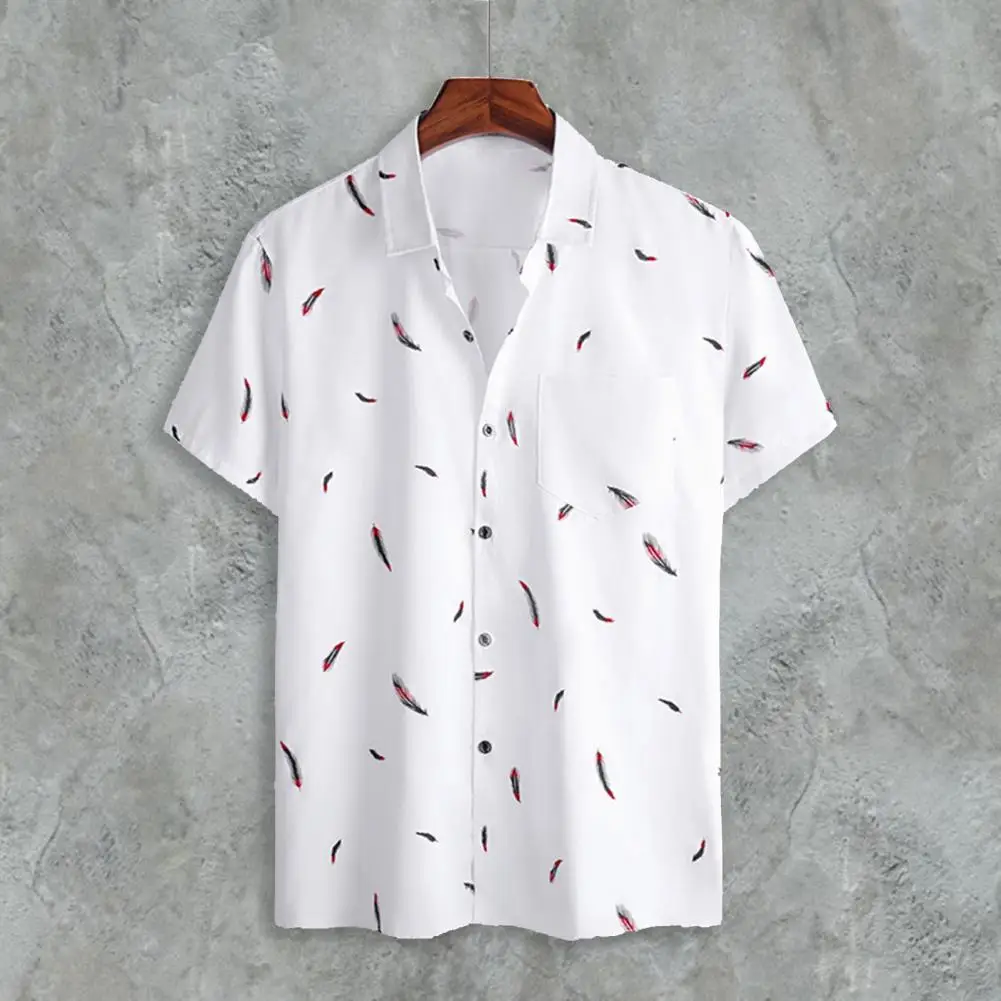 

Cardigan Stylish Print Lapel Summer Tops Single-breasted Shirt Buttons Garment