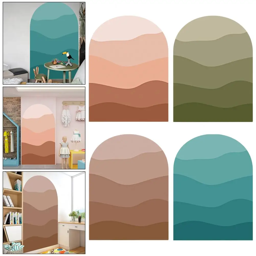

Large Wall Decal Boho Style Gradient Color Block Arch Removable Adhesive DIY PVC Home Indoor Wall Paper Sticker