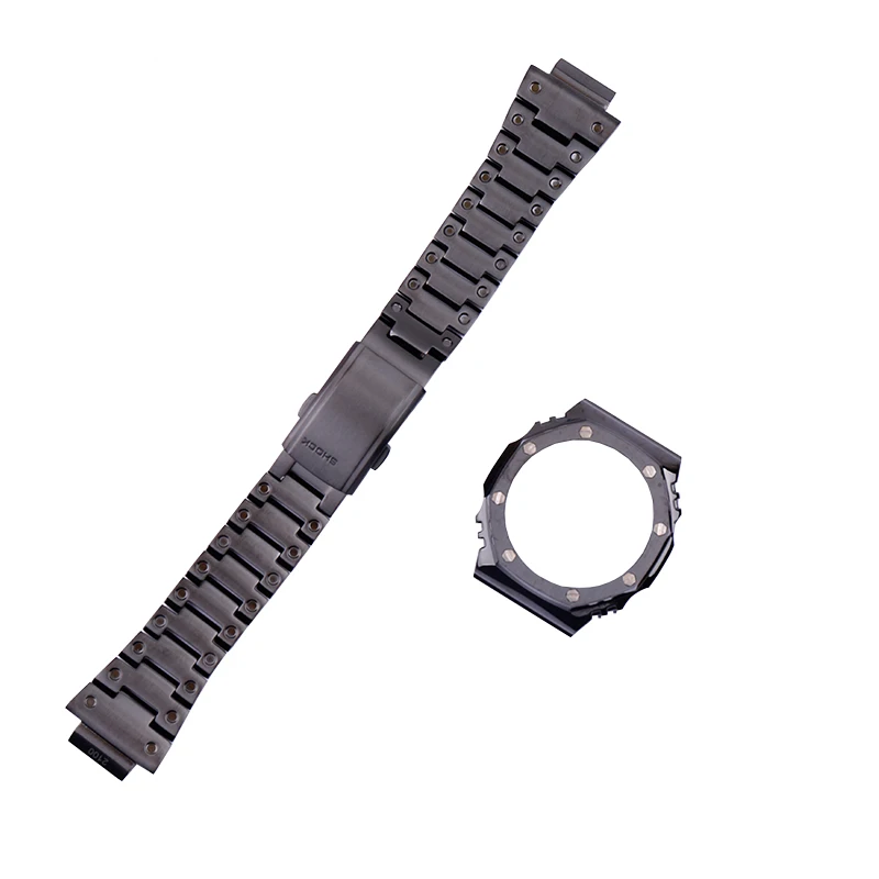 Watch accessories suitable for Casio modified accessories G-SHOCK metal shell AP strap GA-2100 2110 watch farm oak