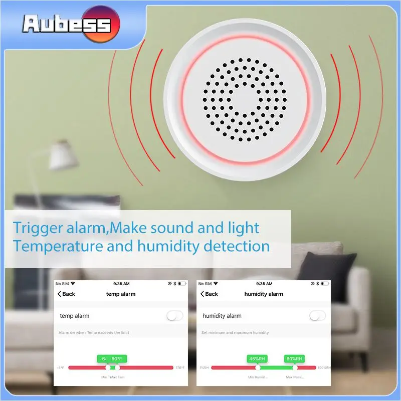 

Смарт-датчик температуры и влажности Tuya, Wifi, 3 в 1