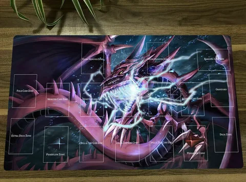 YuGiOh Duel Monsters Playmat Blue-eyes Ultimate Dragon Dark Magician TCG CCG Mat Mouse Pad Trading Card Game Mat + Free Bag