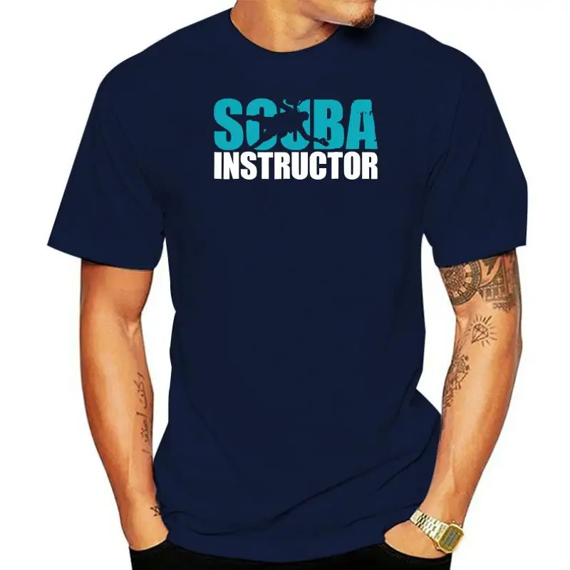 Scuba Diving Instructor T-Shirt for Dive Addicts Fashion New Summer Classical Solid Color Short Sleeve Loose Skull T Shirt