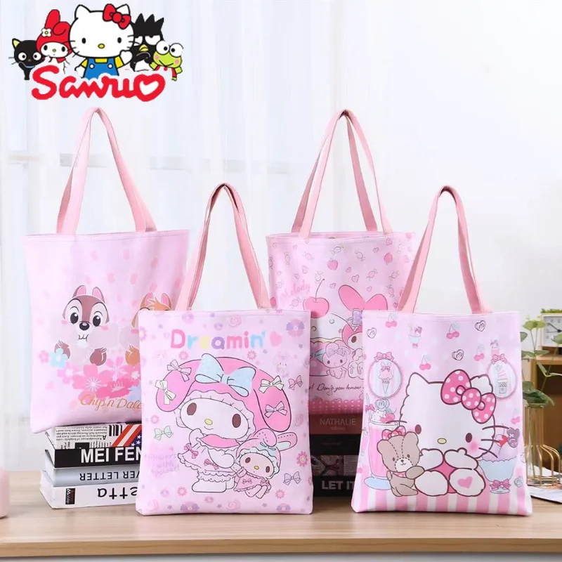 

Sanrio Melody Kuromi Hello Kitty Cinnamoroll полакко кожаная женская сумка-тоут Студенческая сумка на молнии для мамы сумка через плечо