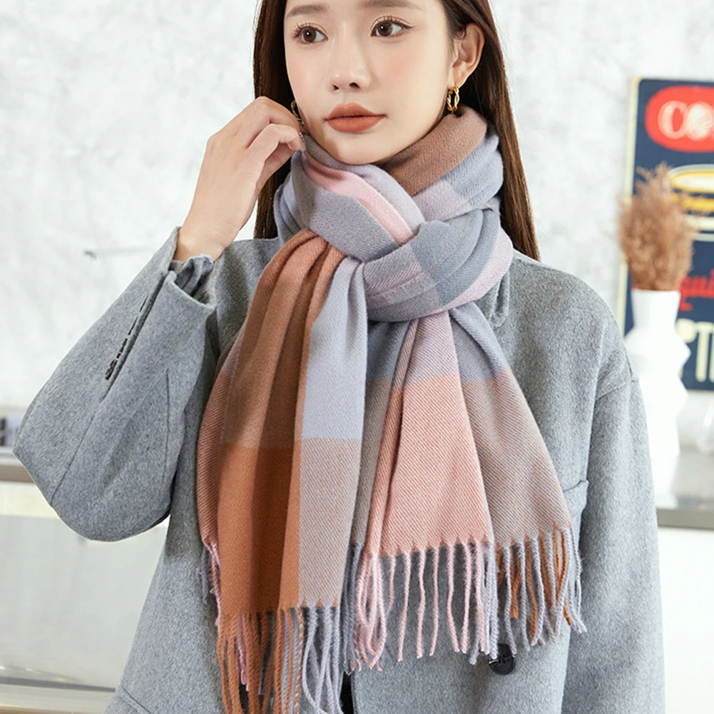 

Winter Tassel Scarf Fashion Classic Lattice Women Soft Scarf Cashmere Plaid Scarves Shawl Wraps Pashmina Headband Muffler