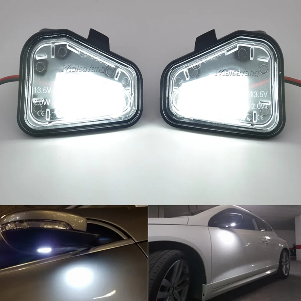 

2x Error Free LED Bulb Side Mirror Puddle Lights Lamp For VW Volkswagen EOS Beetle CC Passat B7 3C Jetta Scirocco 2009-2019