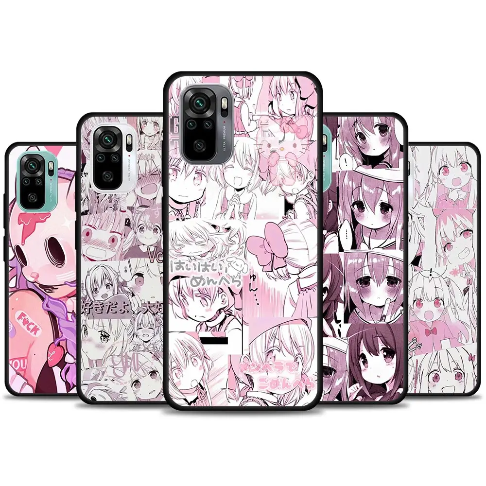

Cute Anime Nifty Pink Girl Phone Case for Redmi 10 9 A C i K20 K30 Pro K40 Plus Pro Note 10 Pro 11 Pro Soft Silicone