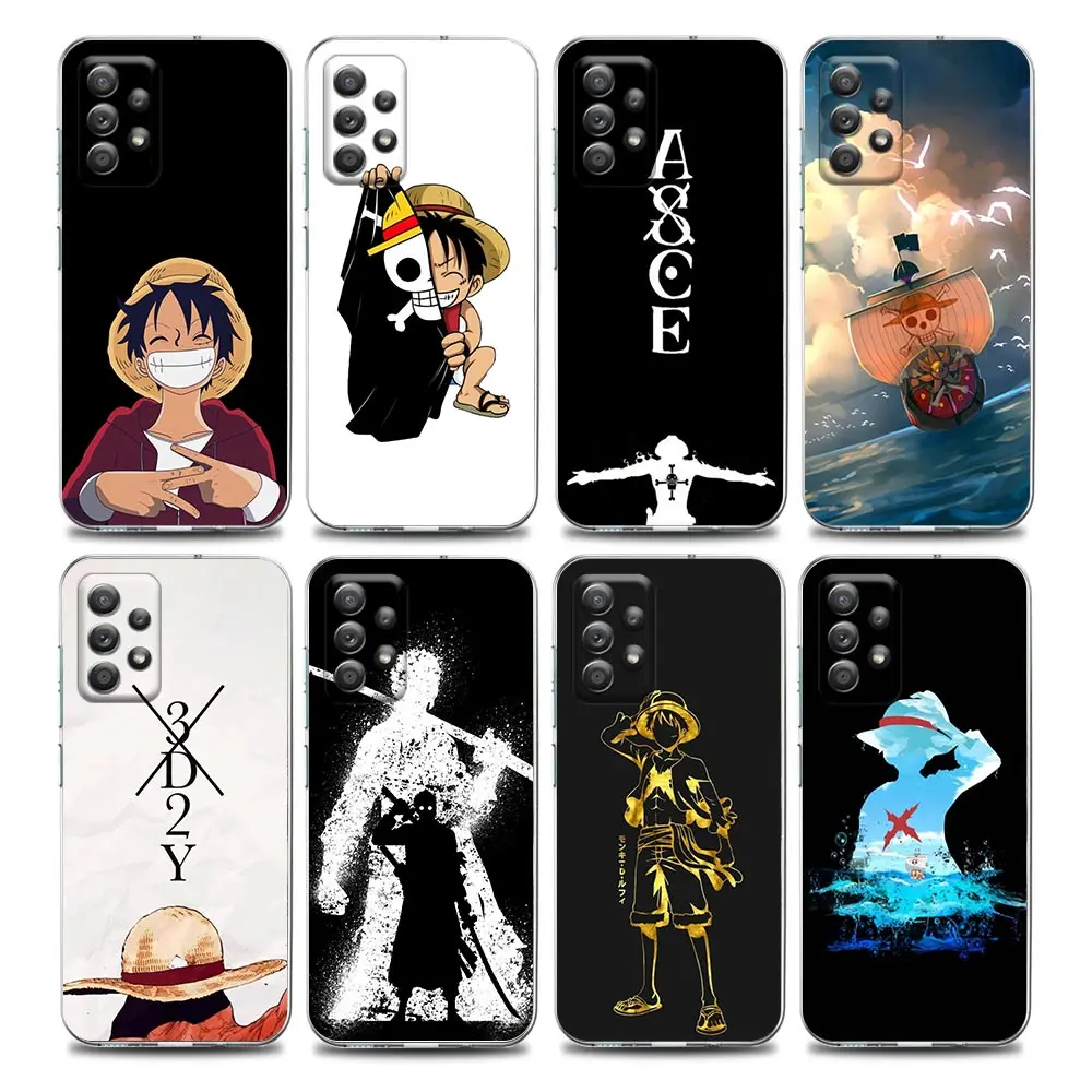 

Manga Anime Luffy Ace Clear Phone Case for Samsung A01 A02 A02s A11 A12 A21 S A31 A41 A32 A51 A71 A42 A52 A72 Silicone Case Capa