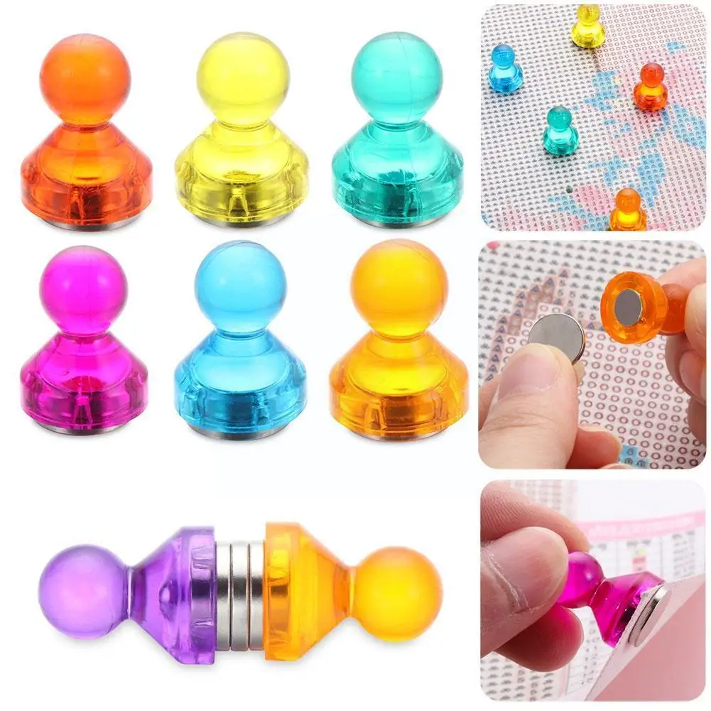 

6 Pcs Transparent Magnetic Nail Office Thumbtack Strong Cones Neodymium Painting Magnets Magnet Magnets Pins Tools Home Pus J8J9
