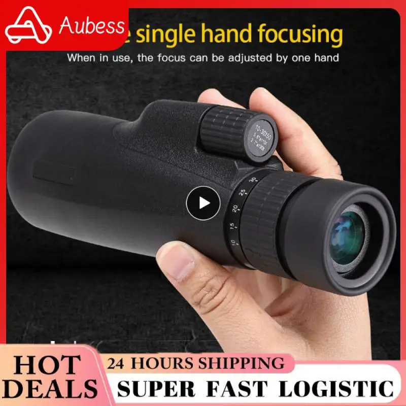 

HD 10x Viewing Angle Monocular Rainproof Telescope 10-30x50 All-optical Large Eyepiece Continuous Zoom FMC Coating Image Stable