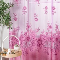 luxury floral upscale jacquard shade sheer curtains for living room bedroom kitchen blinds windows treatments tulle voile fabric