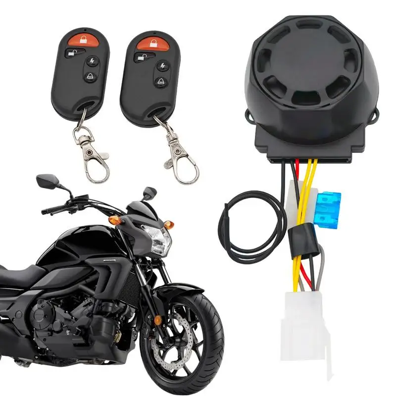 

12V Motorcycle Security Alarm System 120dB Motorcycle Anti-Theft Alarm Wireless Remote Control Double Flash Vibration Alarm