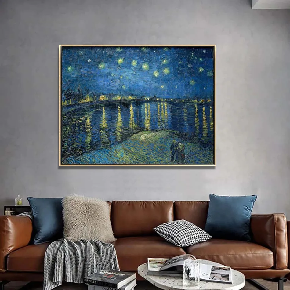 

Картина маслом «Звездная ночь» от Ван Гога, ручная роспись, пейзаж, для украшения гостиной