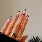 24 шт.коробка, накладные ногти с короткими французскими краями