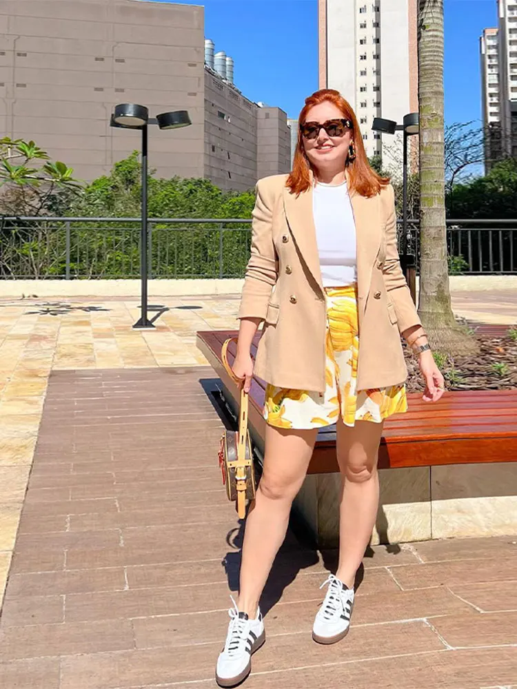 

Женский двубортный Блейзер, элегантный свободный пиджак с отложным воротником и длинным рукавом, Повседневная Верхняя одежда на осень 2023