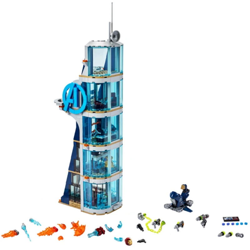 

Superhero Marvel Avengers Tower Battle Building Block Set Lron Man And 8 Figures Bricks Kit Model Classic Movie Child Toy Gifts