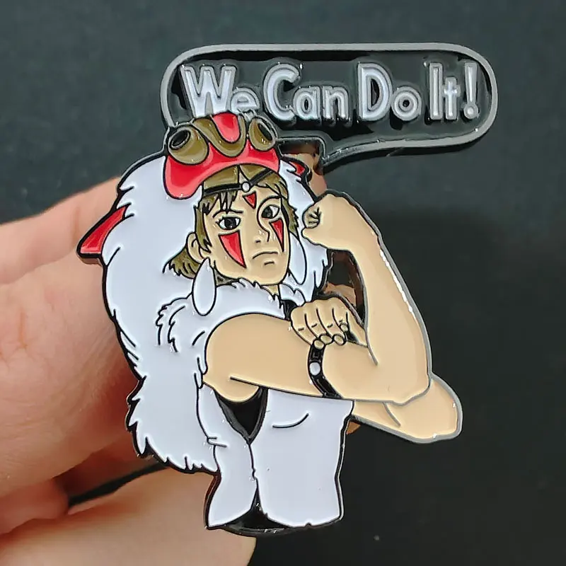 Мы можем сделать это! Эмалированные булавки Ghibli мультяшная брошь принцессы