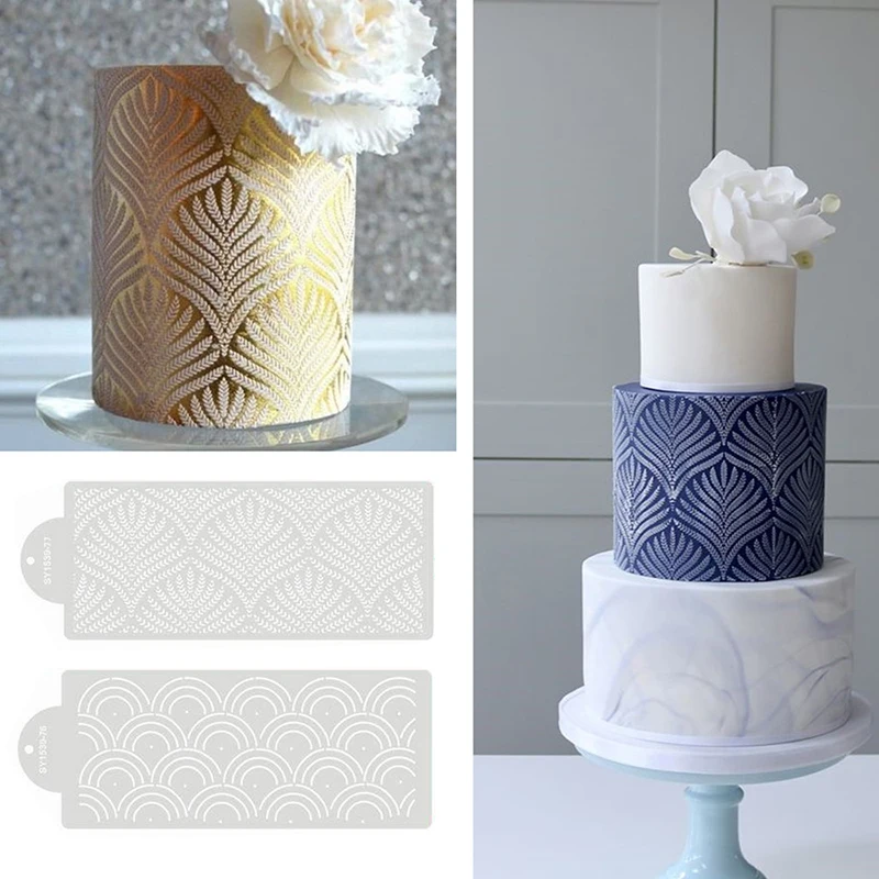 

Cake Stencil Mold Wheat Spike Heart Butterfly Pattern Plastic Lace Cake Boder Stencils Template DIY Drawing Mold Cake Bakeware