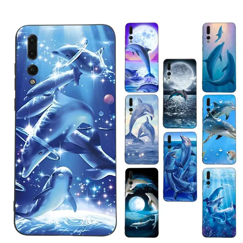 

RuiCaiCa Animal Cute Dolphin Phone Case Soft Silicone Case For Huawei p 30lite p30 20pro p40lite P30 Capa