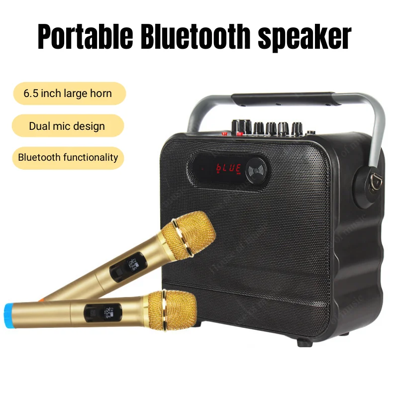 

60W High Power Hi-fi Outdoor Wireless Reverb Karaoke Portable Bluetooth Speaker with Mic Remote Control Active Speaker for Party