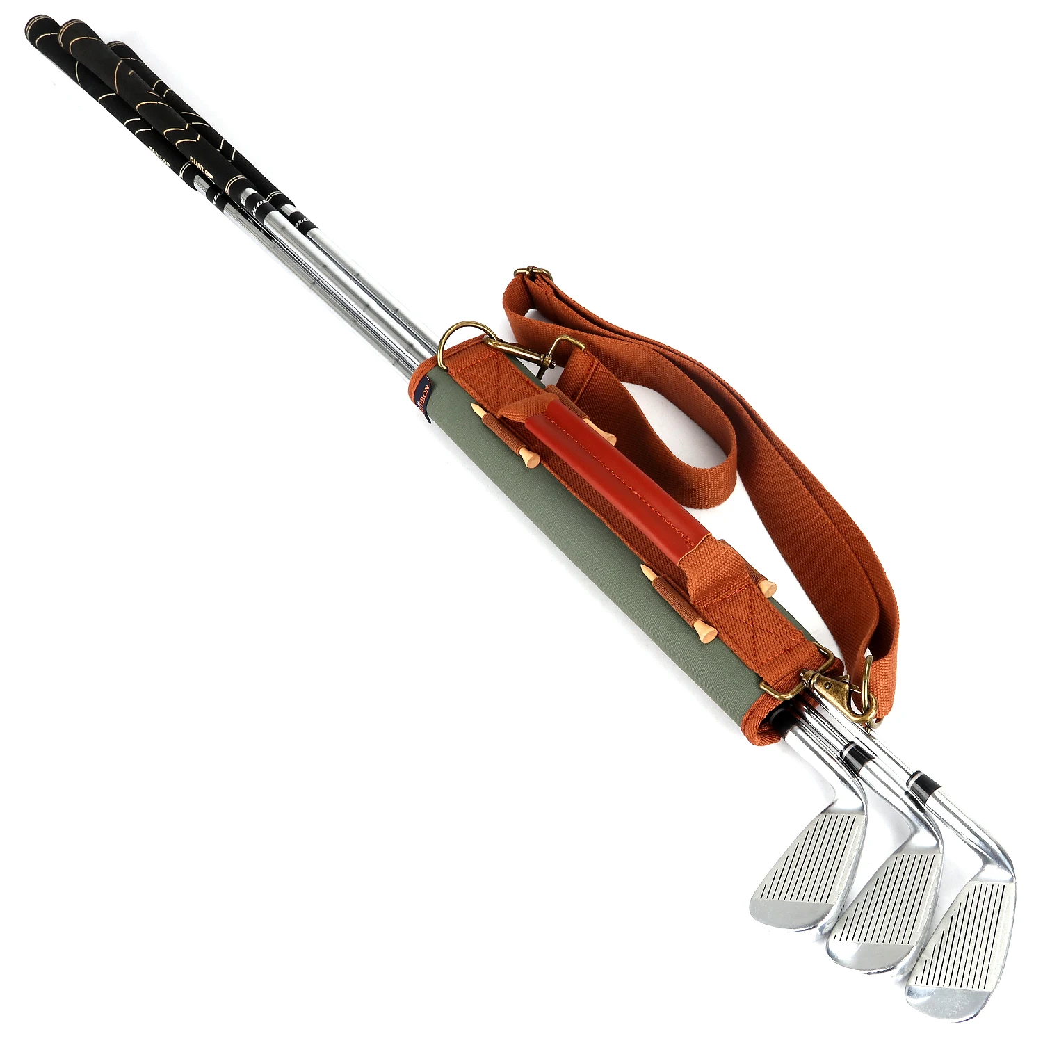 Club Carrier Padded Clubs Protection Storage Canvas & Leather Golf Gun Bag Holder