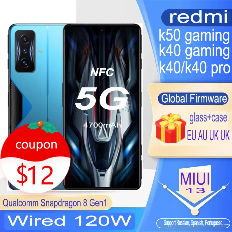 5G NFC Redmi K40 Gaming k50 Gaming 67w redmi K40 redmi k40pro Global ROM Xiaomi Smartphone Global firmware Google play