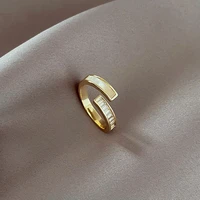 2022 new fashionable retro geometric circular cross zircon contracted acrylic opening adjustable ring finger ring women jewelry