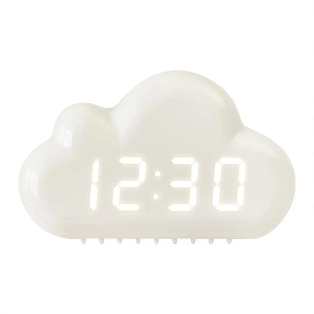 Creative Clouds Shaped Sound-controlled Led Clock Bedside Ca