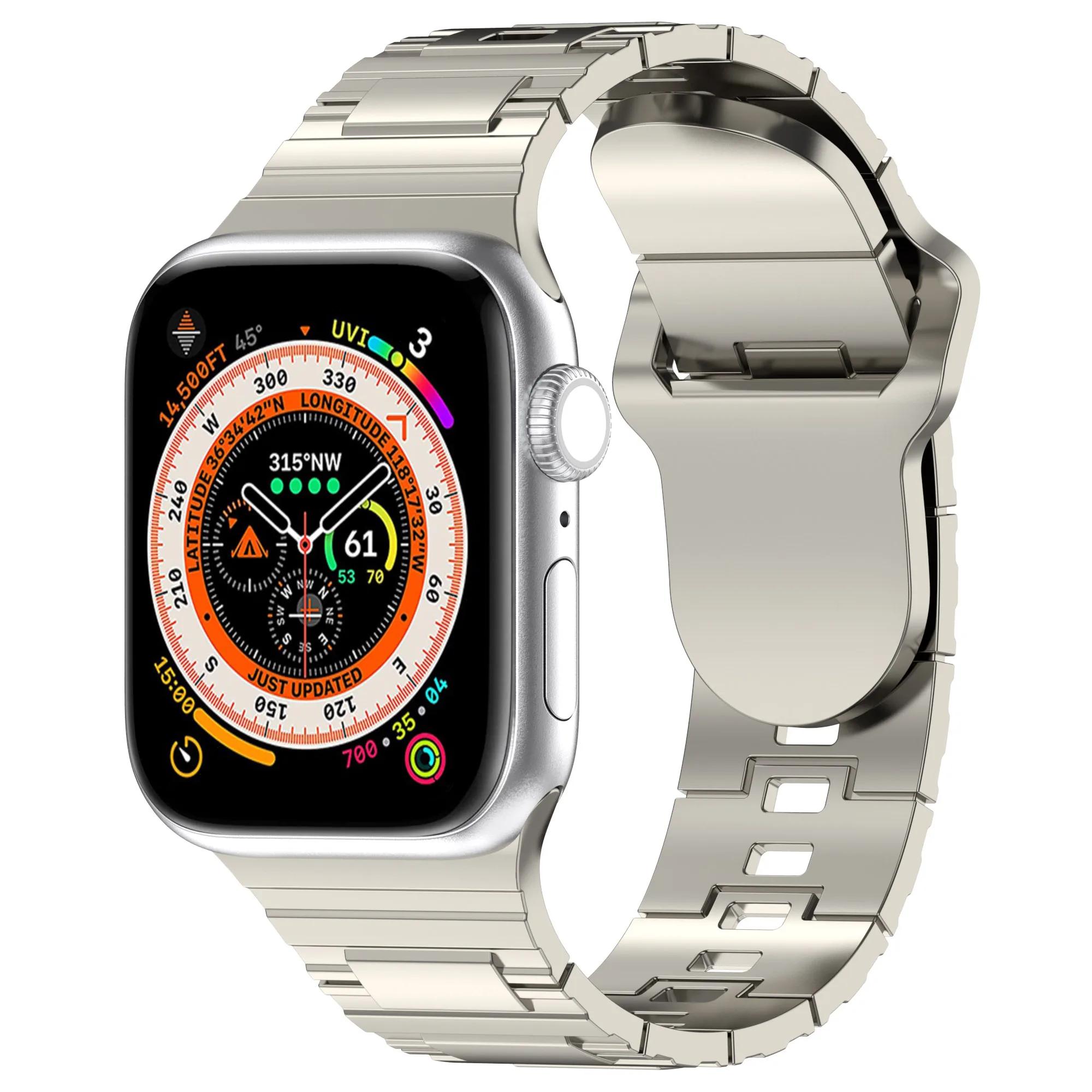 

Ремешок силиконовый для Apple Watch ultra Band 49 мм 44 мм 40 мм 45 мм 41 мм 38 мм, браслет с имитацией металлической текстуры для iwatch series 8 se 3 7