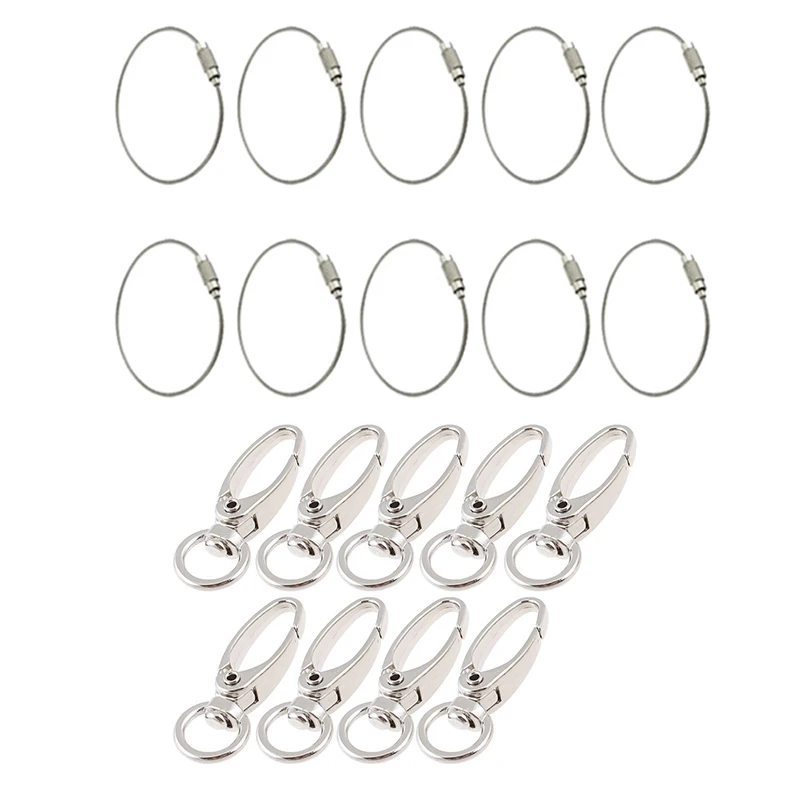 

10 шт., Брелоки для ключей из нержавеющей стали