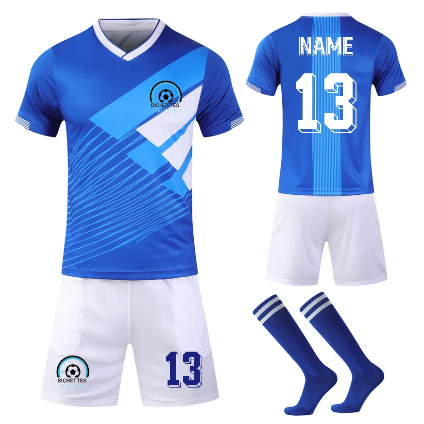 

Детские футбольные комплекты из Джерси + носки, Детская Футбольная форма, одежда для мальчиков, футболка, шорты с карманами, футбольные комп...