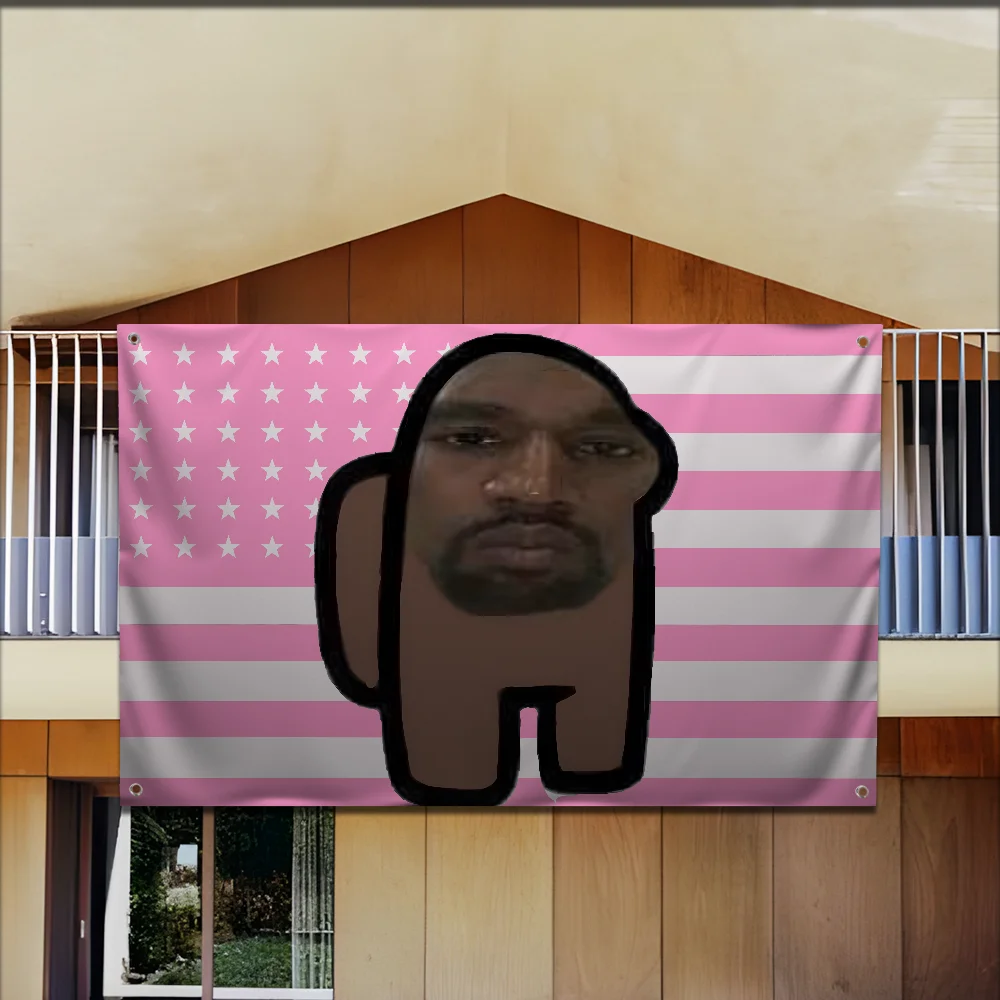 Фото USA K-Kanye West YE Funny Flag For Garden Flags Party Living Room Home Balcony Wall Decor Banner Bedroom Tapestry Outdoor №1