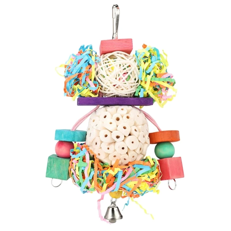 

Bird Toy Tearing Chewing Toy for Teeth Rattan Shredded Paper Cage Hanging Toy Pet Grinding Teeth Toy