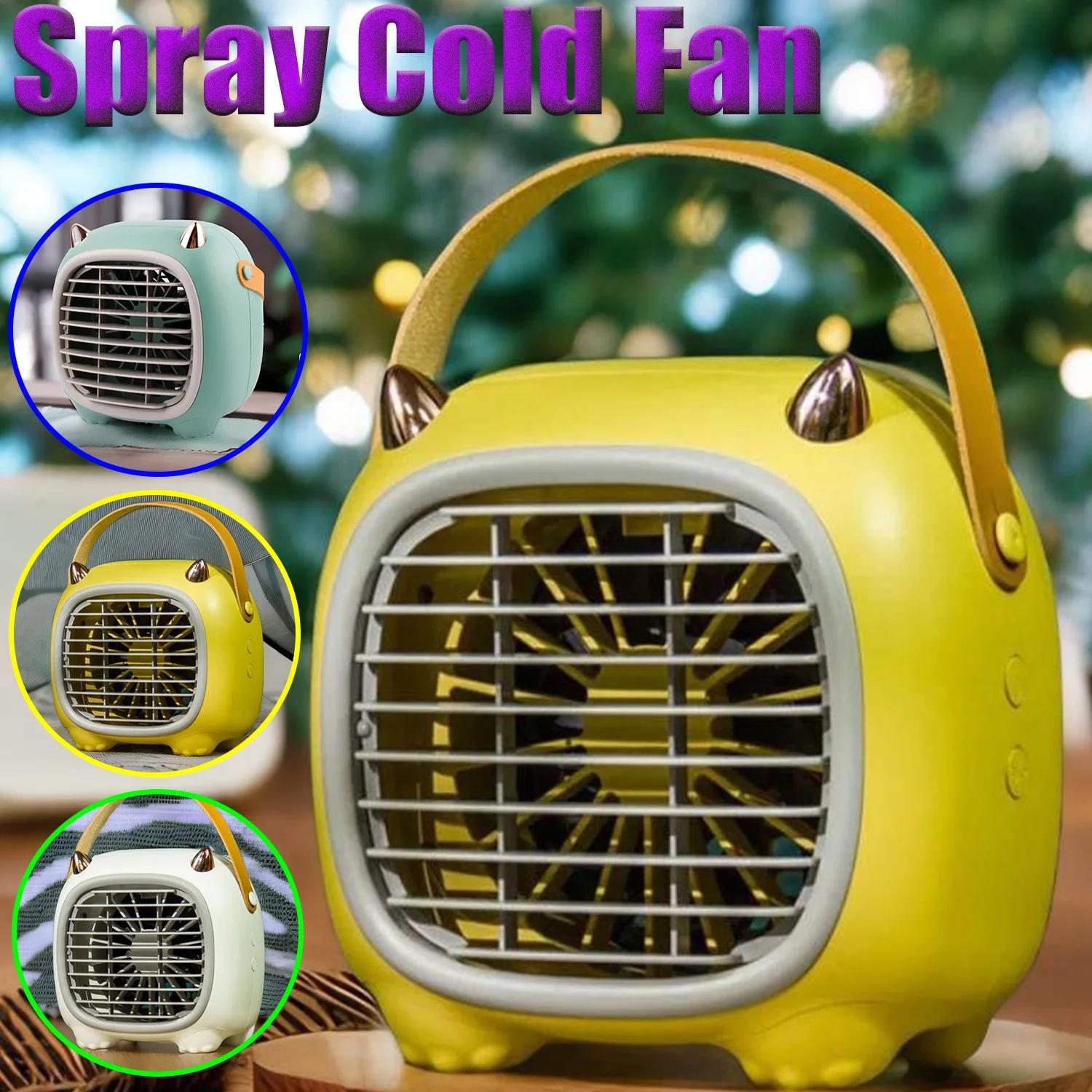 

Electric Portable Fan,Rechargeable 3 Speeds Setting,Cooler Wind Sprayer Wide Angled Adjust Spray for Bedroom Office Outdoor Home
