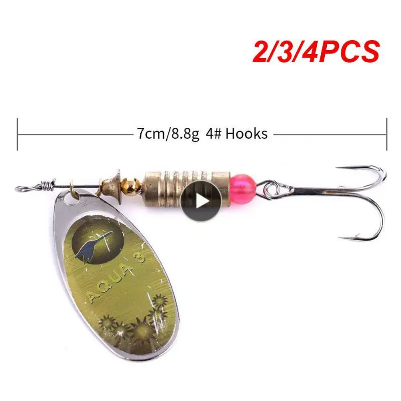 

2/3/4PCS Three Hooks Sequin Bait Rotating Reflective Spinner Sinking Metal Vib Fishing Tackle New Arrival Hard Bait Fishing Lure