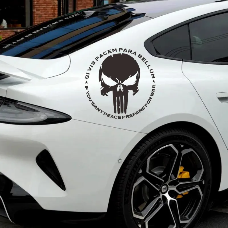 

Водонепроницаемая автомобильная наклейка Каратель Череп Забавная автомобильная наклейка, если хотите миру Лазерная виниловая наклейка для автомобиля 3D Стайлинг автомобиля # 503