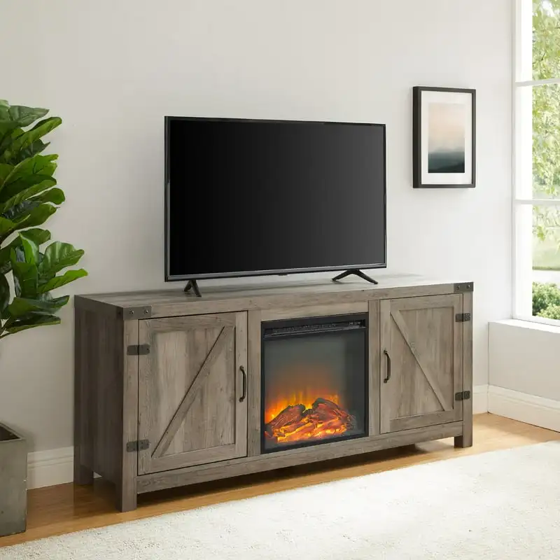 

Fireplace Stand for TVs to 65", Grey Wash