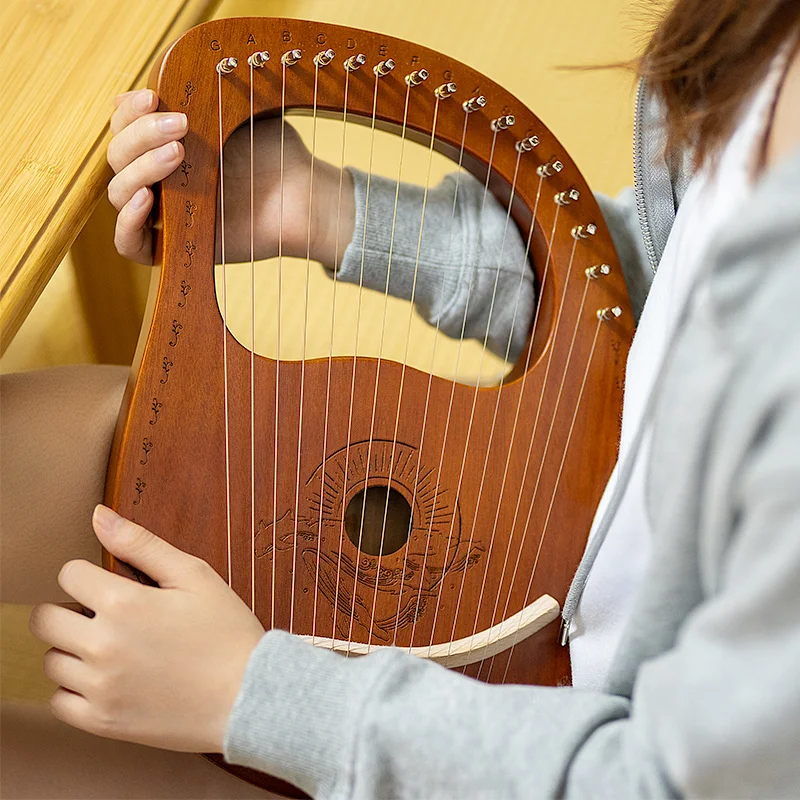 19 String Mahogany Harp Chinese Wooden Lira Music Tool Adults Authentic Harp Music Toy Instrumon De Musique Music String Gift enlarge