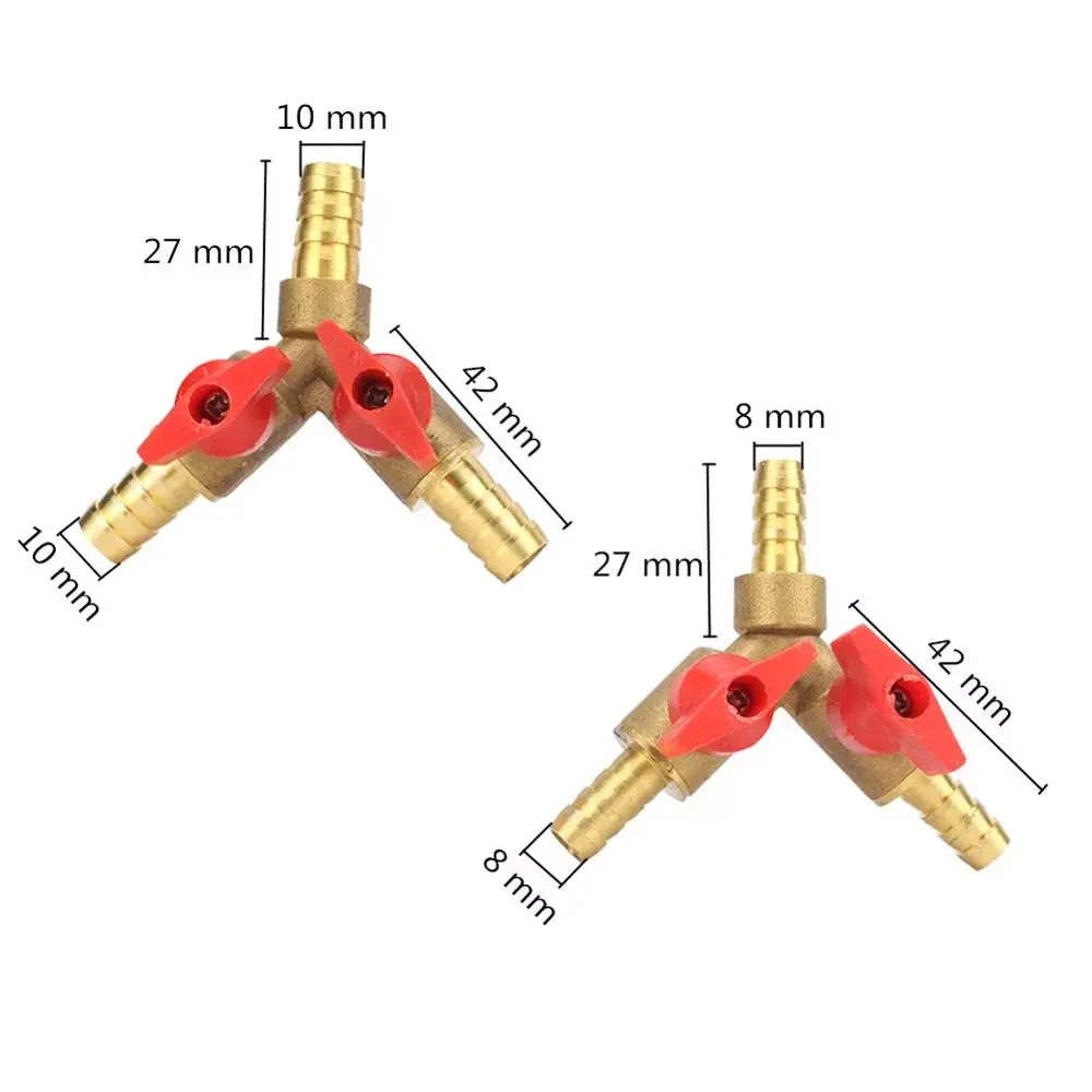 

Jmt8mm 10mm Barbed Connection Y Shape Brass Valve Irrigation Water Pipe Hose Splitter Valve Gas Pipe Water heater Water Controll