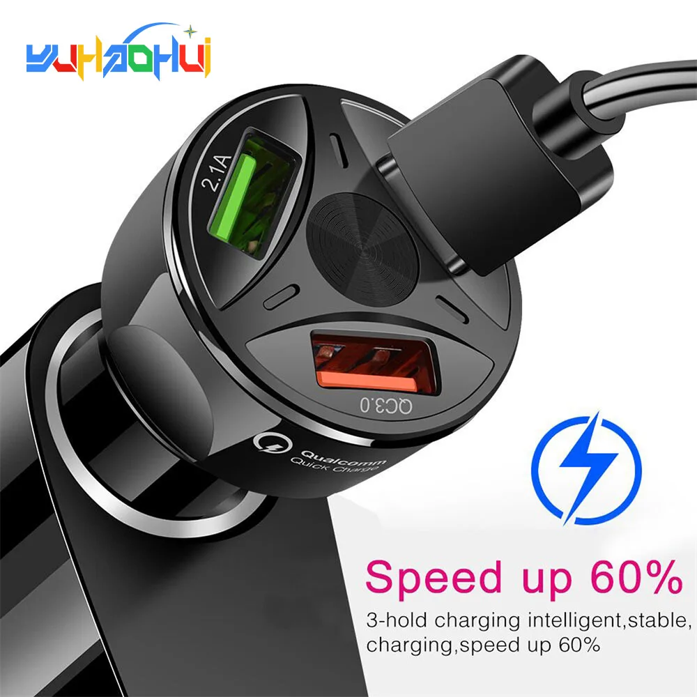 

Car Charger 3-4 Port QC3.0 USB Fast Charge 7A Mini Fast Charging For iPhone 11 Xiaomi Huawei Mobile Phone Charger Adapter in Car