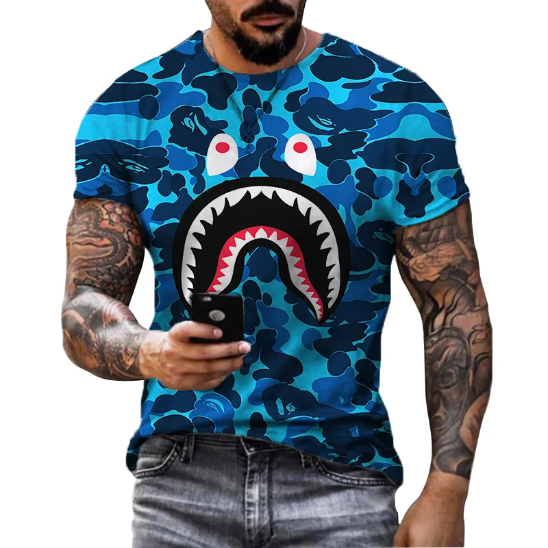

New Fashion Style European and American hip hop Men's T-shirt Casual Male Clothes Top Summer Short Sleeve