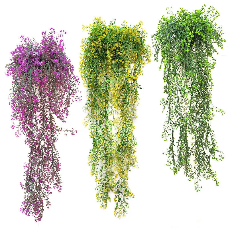 

80CM Artificial Hanging Flower Plant Fake Vine Willow Rattan Flower Artificial Hanging Plant for Home Garden Wall Decoration