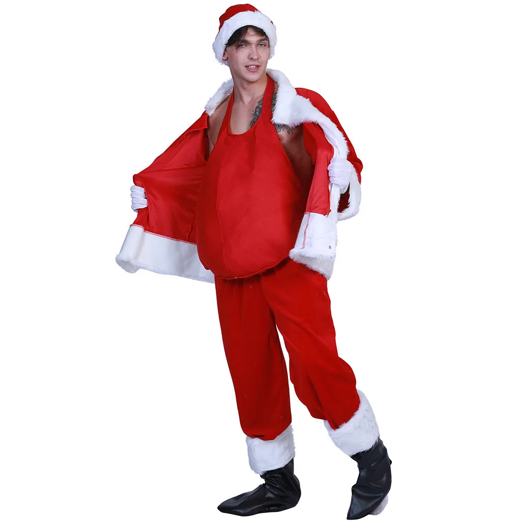 

Funny Unisex Santa Claus Fake Belly Christmas Stage Show Props Accessories Dress Up Cosplay Village Christmas Party Stuff 2022