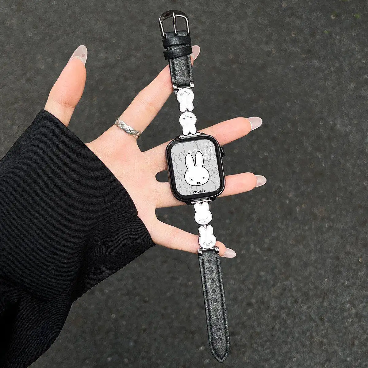 Фото Ремешок для часов IWatchS11 из натуральной кожи в новом стиле с изображением Миффи, милый, очаровательный, изысканный, компактный, нежный. №2