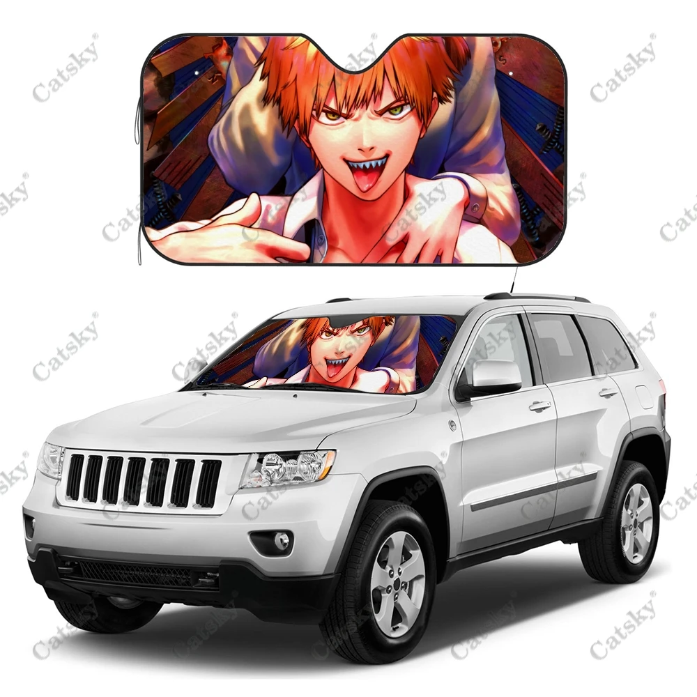 

Японские Аниме бензопилы Мужские Солнцезащитные отражатели Защита от УФ-излучения пользовательские автомобильные аксессуары солнцезащит...