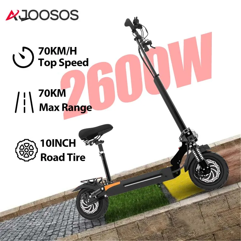 

70KM/H Top Speed Electric Scooter 48V 2600W Dual Motor Electric Scooters with Seat 48V 20AH Lithium Battery Folding E Scooter