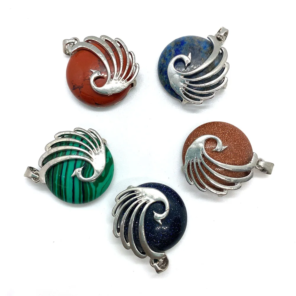 

2pcs Natural Malachite Zinc Alloy Conch Shape Fashion Pendant for DIY Jewelry Necklace Bracelet Jewelry Accessories Size 29x29mm