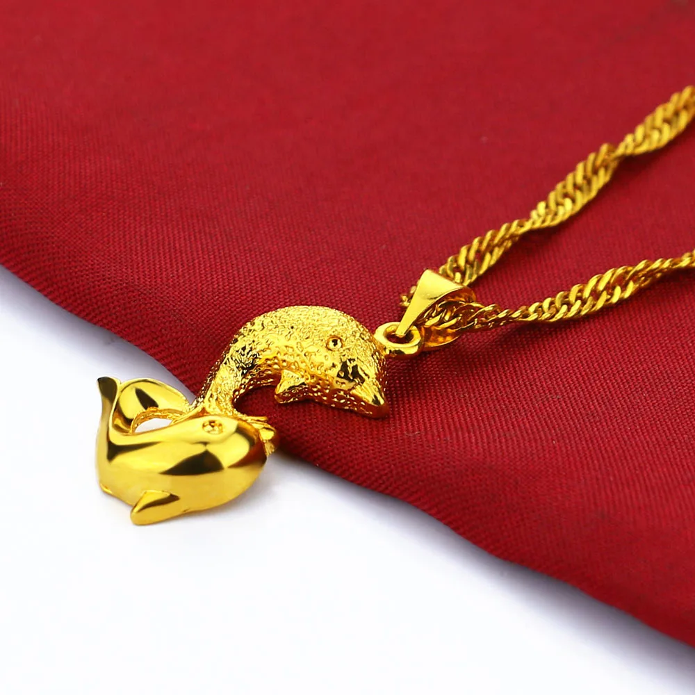 Нежный кулон в виде дельфина ожерелье золотого цвета роскошная серебряная