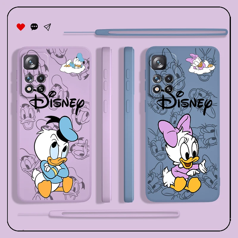 

Liquid Rope Phone Case For Xiaomi Redmi Note 12 11 11T 10 10S 9 9S 9T 8 8T Pro 4G 5G Cover Donald Duck Daisy Cover Shell Capa